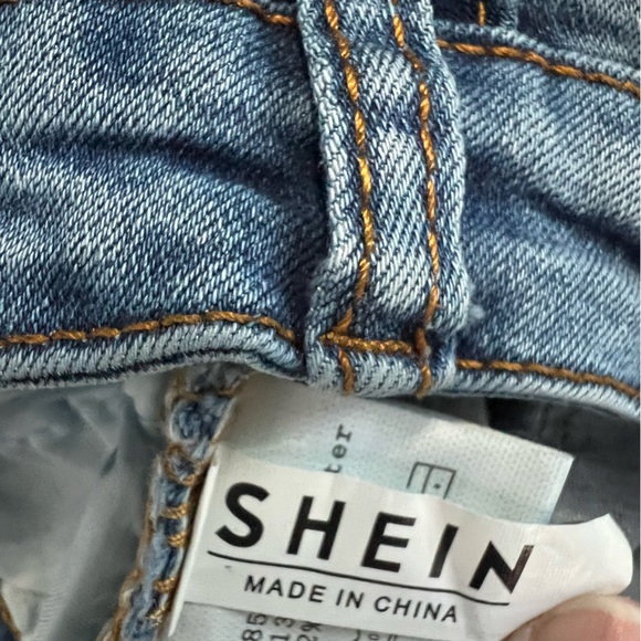 Shein High Waisted Distressed Stretchy Skinny Jeans Size XS Denim - Picture 12 of 13
